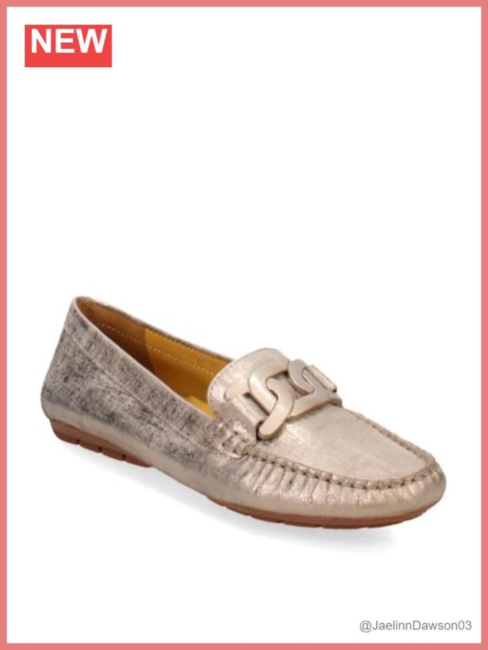 Metallic Mocc for Women - Leather, Cushioned, Pull-On - Casual